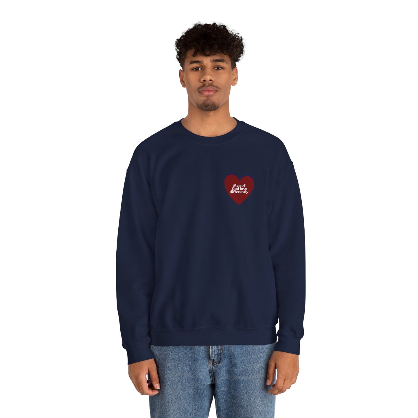 Men of God Love Differently heart sweatshirt