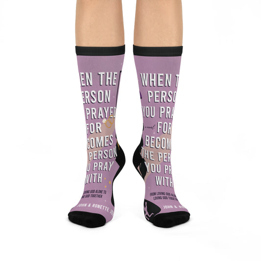 Romance Novel Crew Socks — "When the Person You Prayed For Becomes the Person You Pray With"
