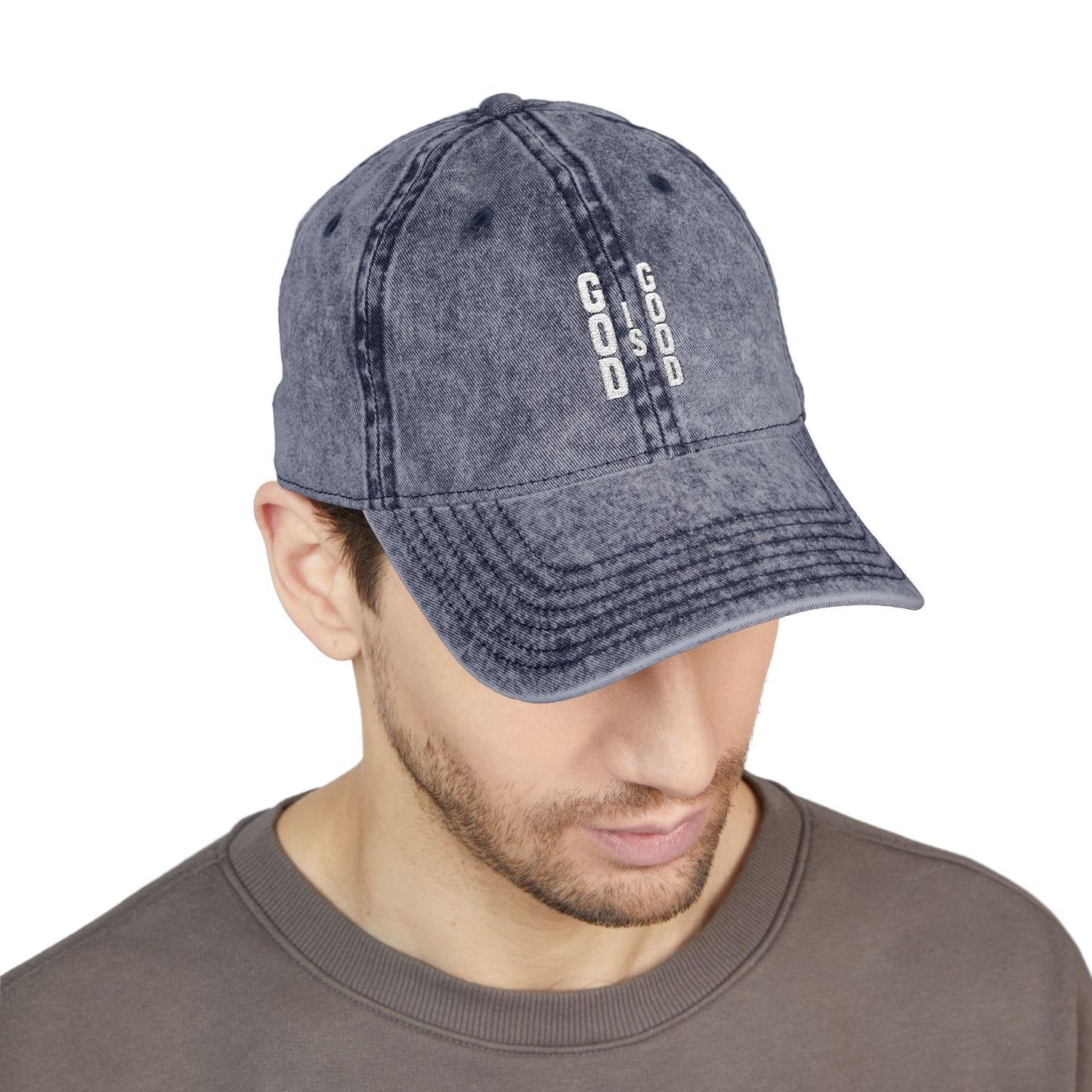 “God is Good" Vintage Embroidered Hat