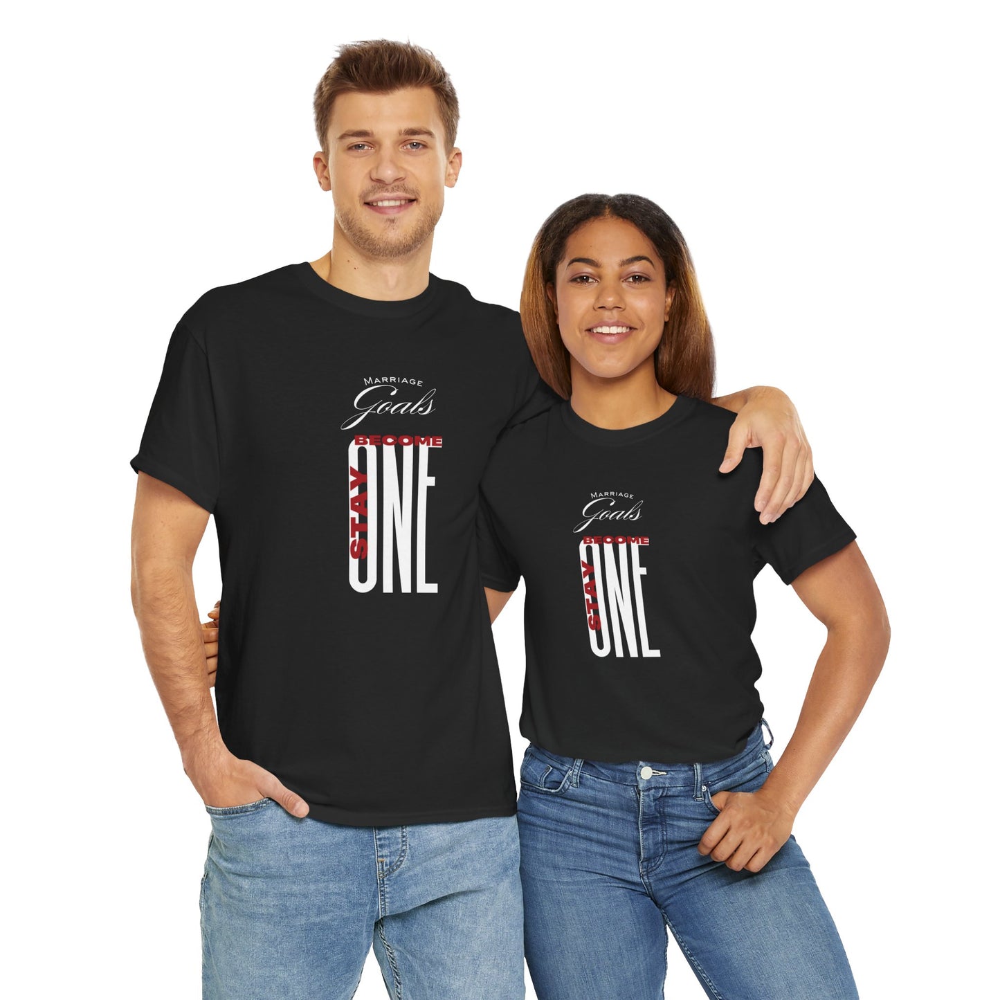 "Marriage Goals - Become One, Stay One" Heavy Cotton Tee
