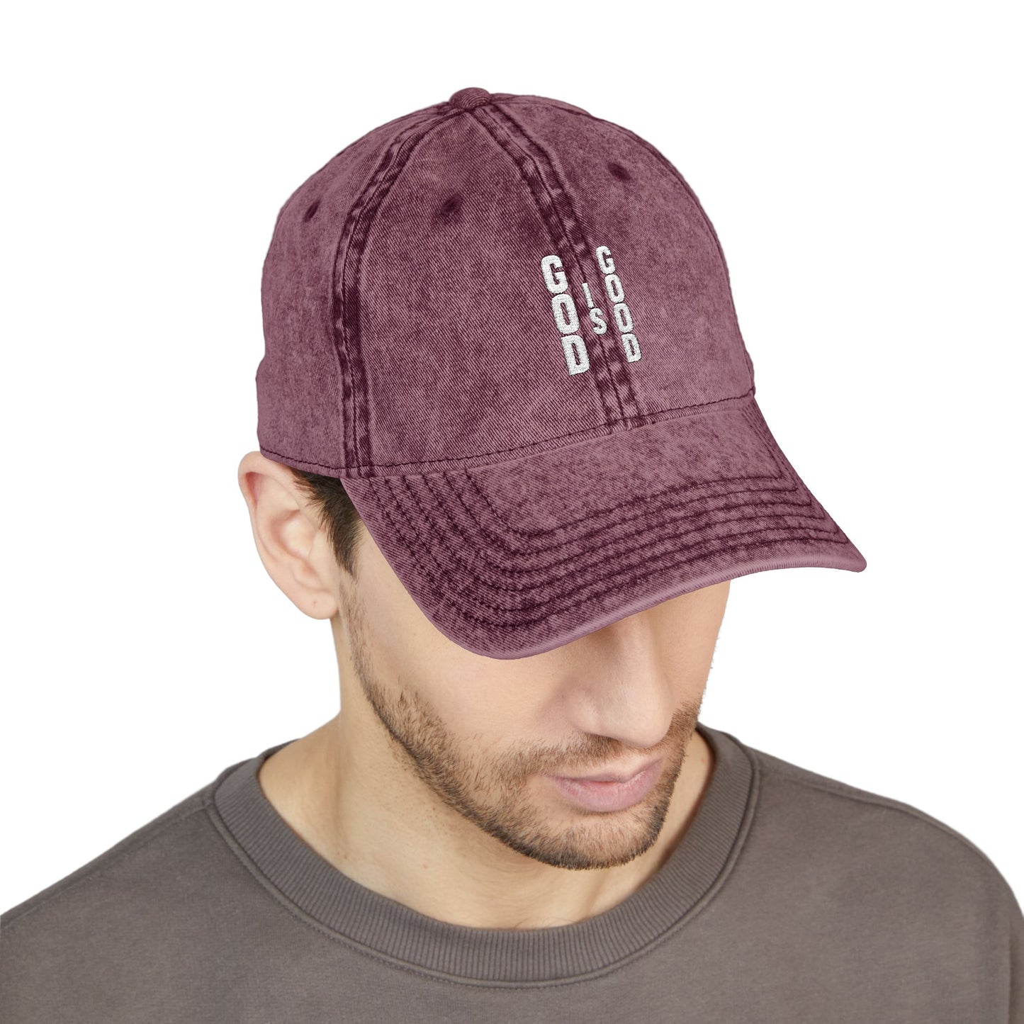 “God is Good" Vintage Embroidered Hat
