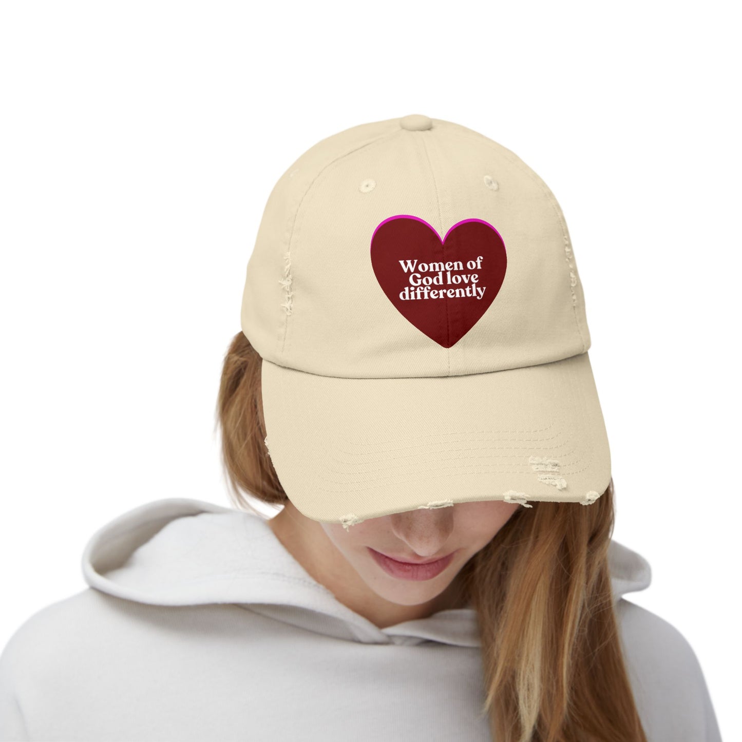 "Women of God Love Differently" Distressed Cap