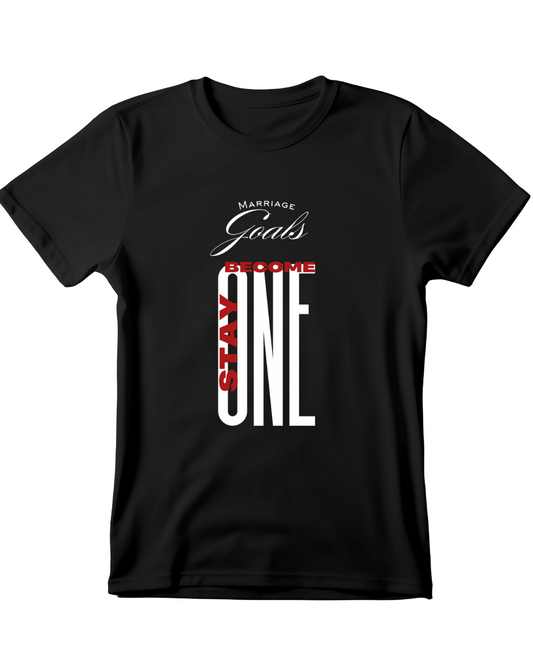 "Marriage Goals - Become One, Stay One" Heavy Cotton Tee