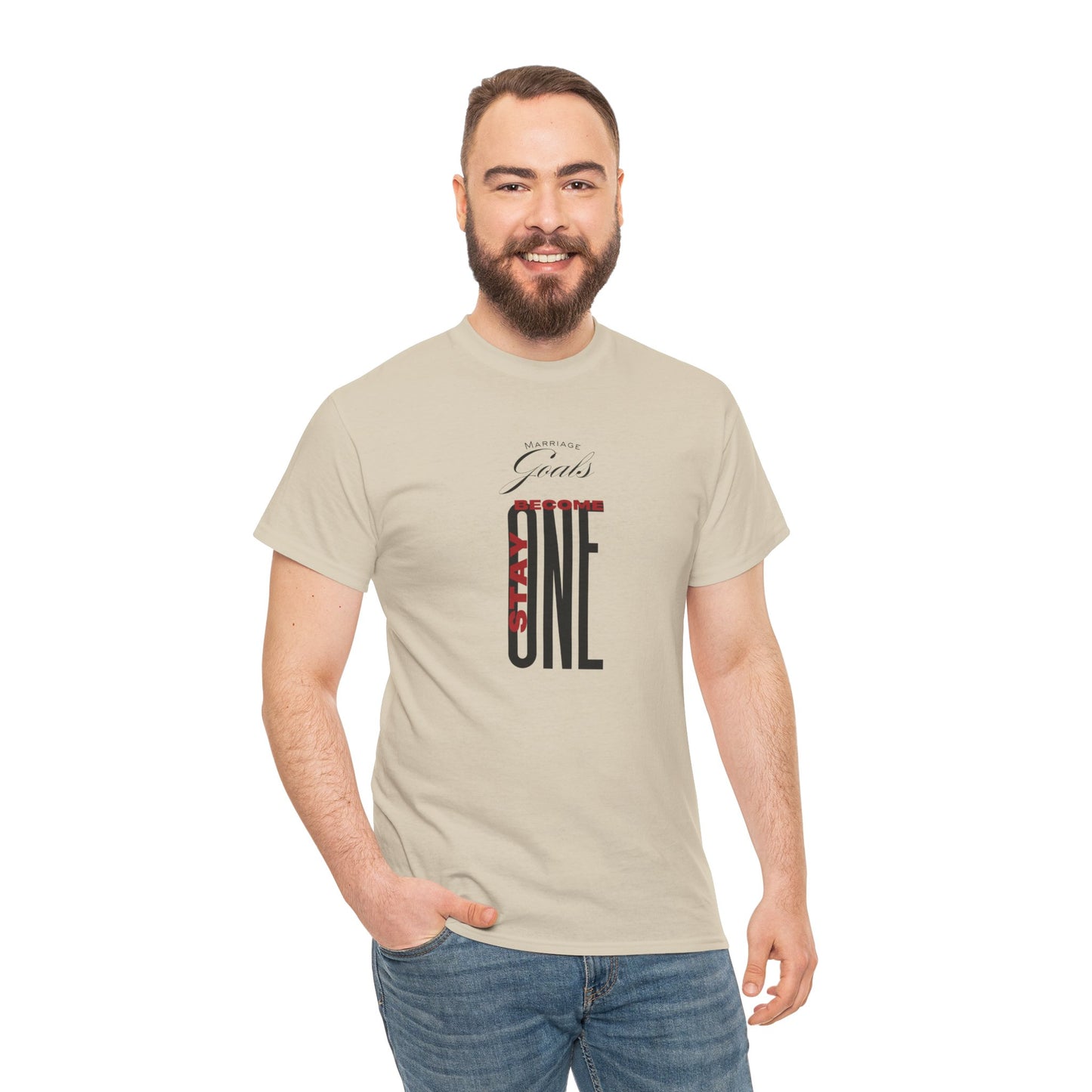 "Marriage Goals - Become One, Stay One" Heavy Cotton Tee