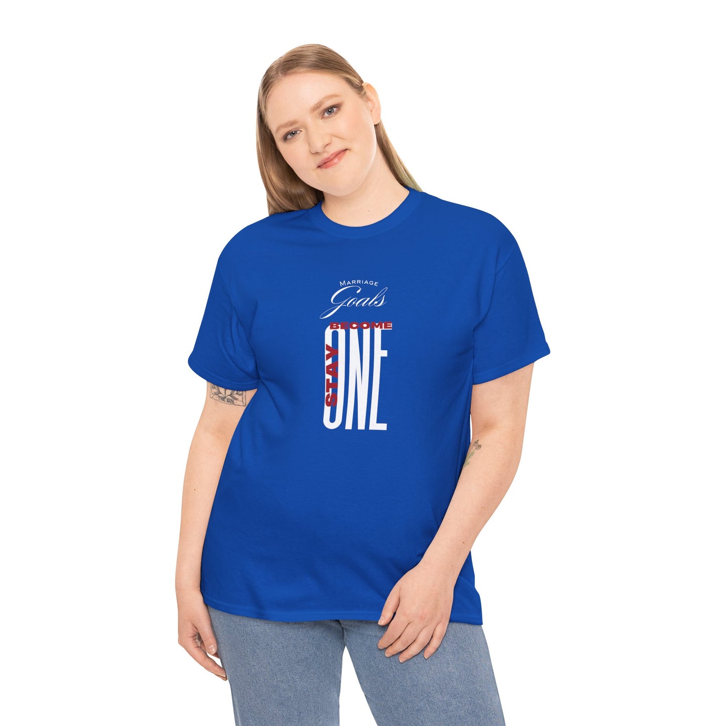 "Marriage Goals - Become One, Stay One" Heavy Cotton Tee
