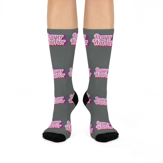 Prayer Warrior Christmas - Gray Crew Socks