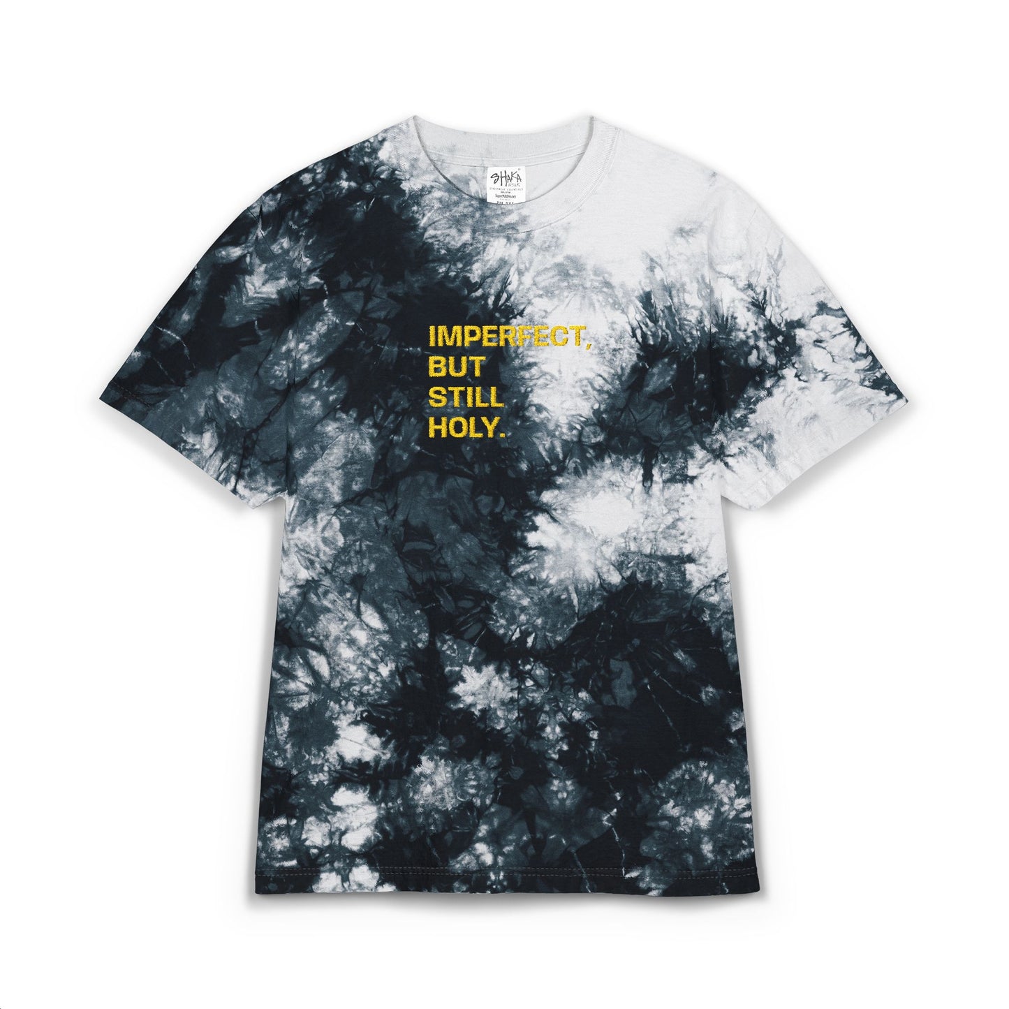 "Imperfect, But Still Holy" - Oversized Tie-Dye T-Shirt (Embroidery)