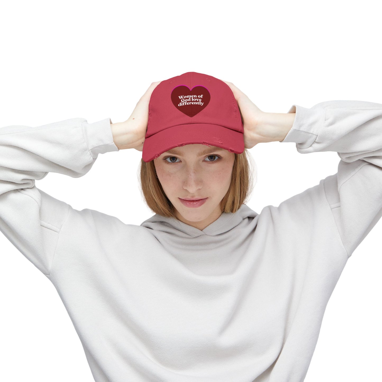 "Women of God Love Differently" Distressed Cap