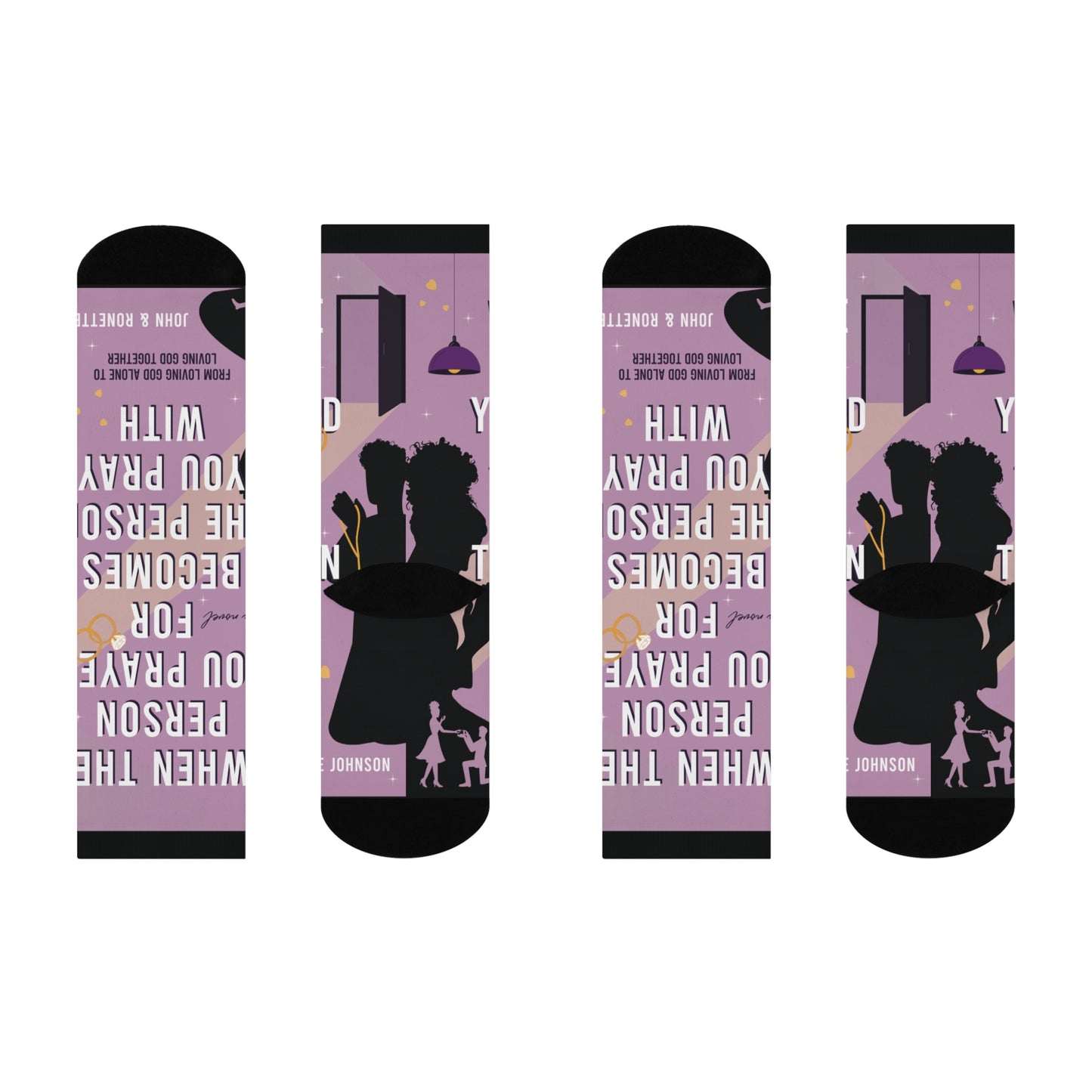 Romance Novel Crew Socks — "When the Person You Prayed For Becomes the Person You Pray With"