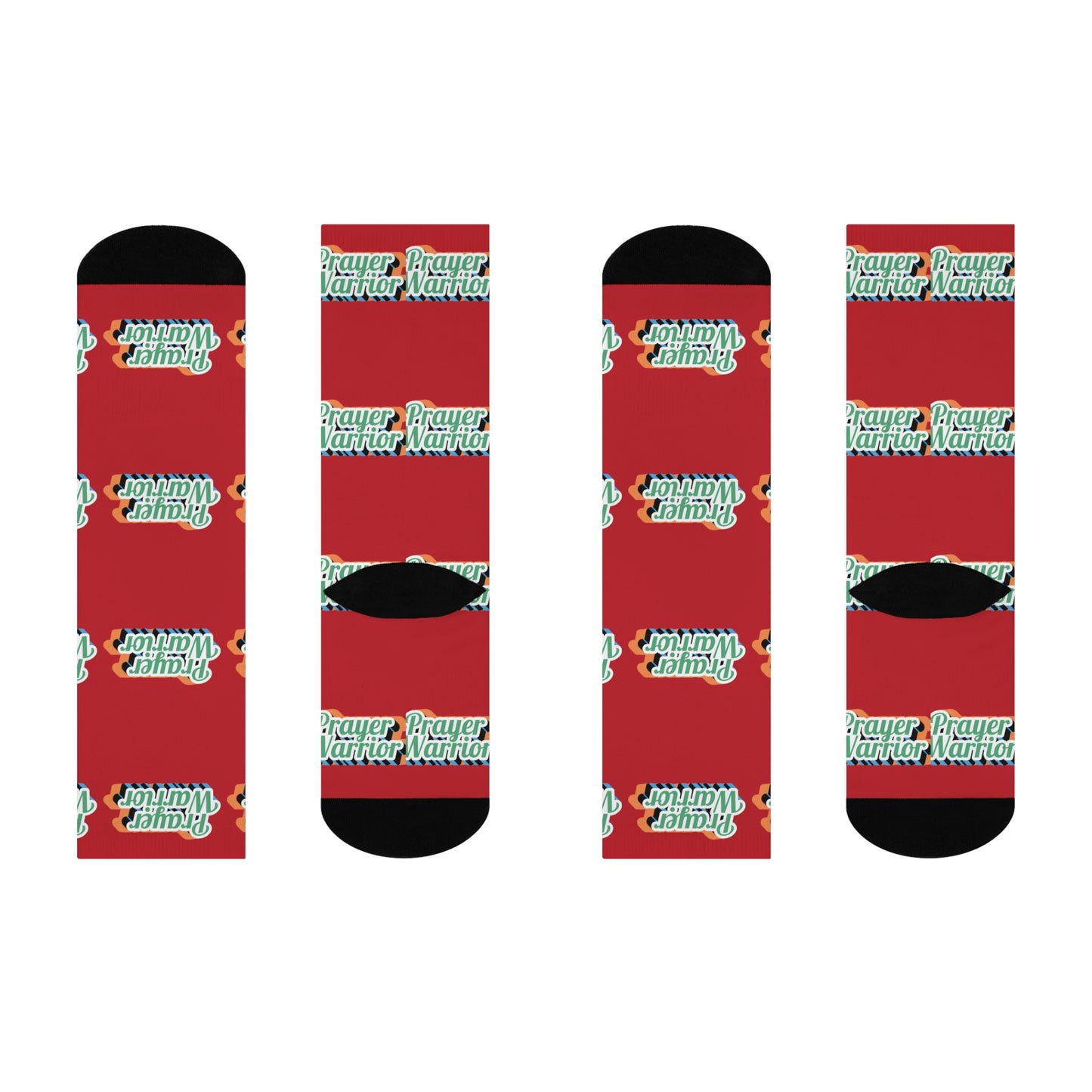 Prayer Warrior Christmas - Red Crew Socks