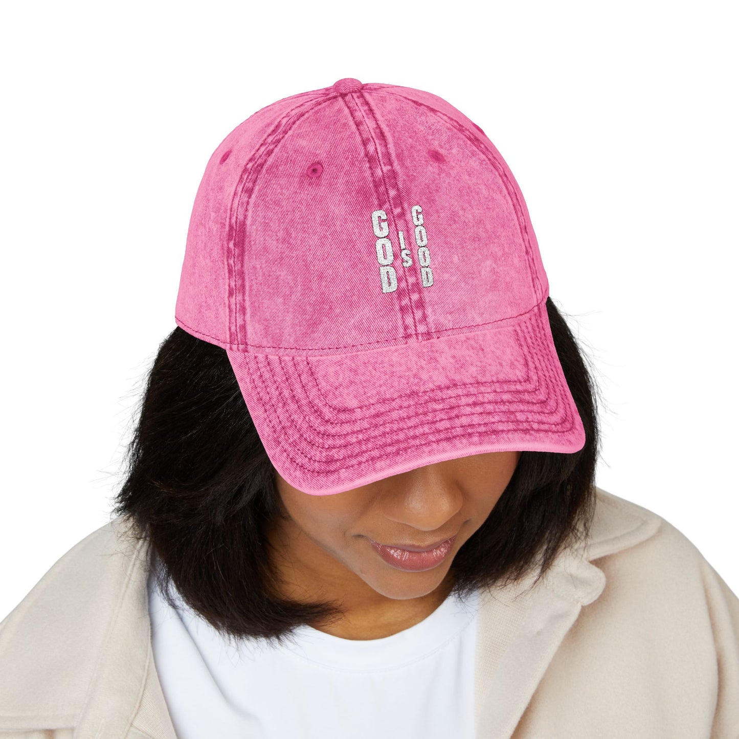 “God is Good" Vintage Embroidered Hat