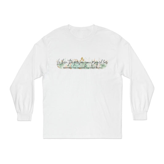 Green Floral Pray Long Sleeve T-Shirt