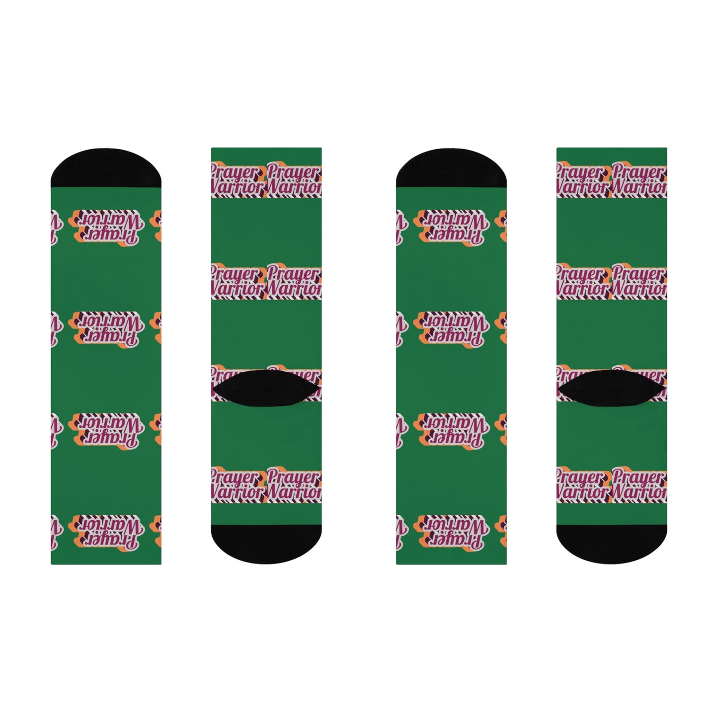 Prayer Warrior Christmas - Green Crew Socks