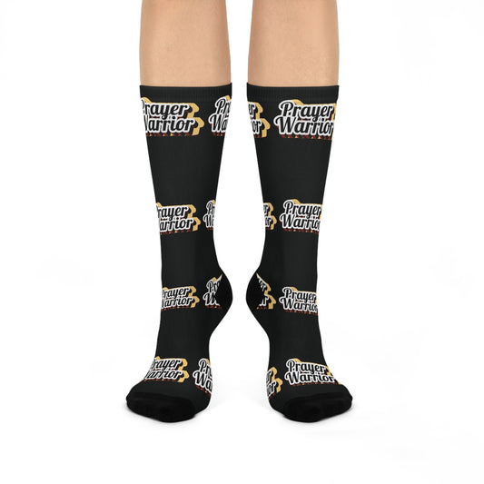 Prayer Warrior Christmas - Black Crew Socks