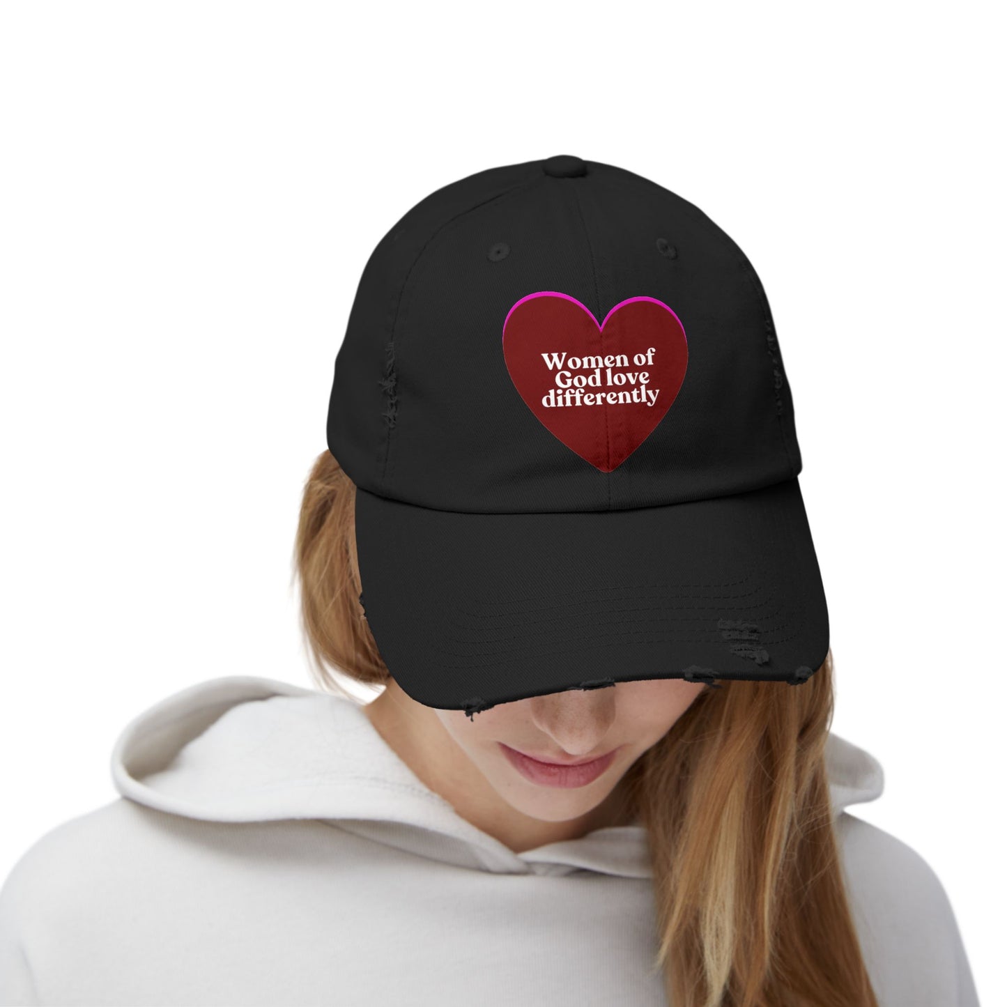 "Women of God Love Differently" Distressed Cap