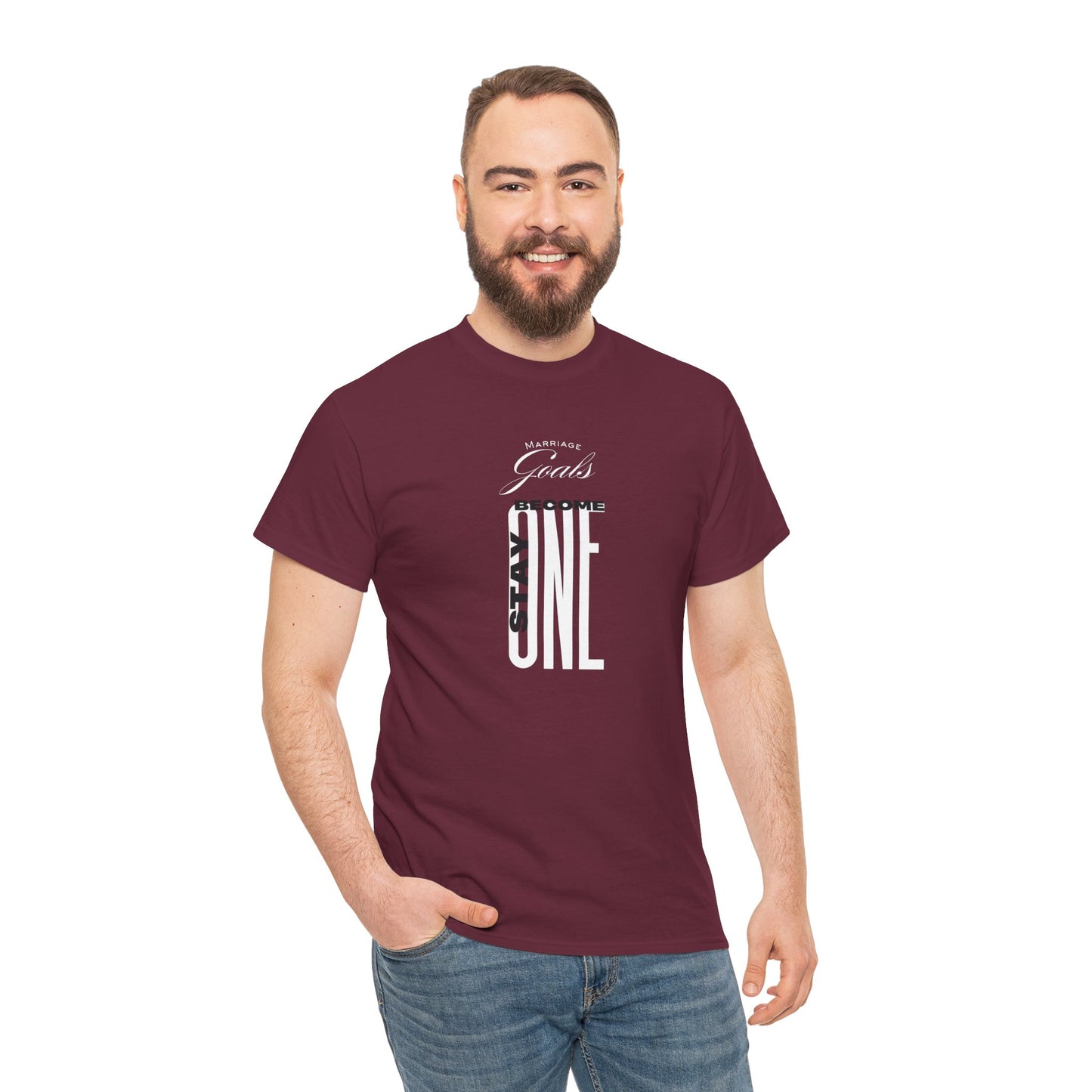 "Marriage Goals - Become One, Stay One" Heavy Cotton Tee