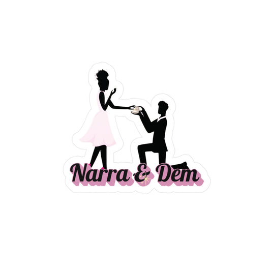 Narra and Dem Proposal Kiss-Cut Vinyl Decals, Custom Romance Stickers