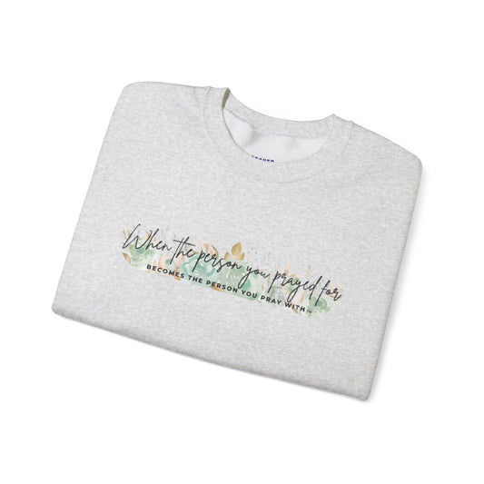Green Floral Pray Crewneck Sweatshirt
