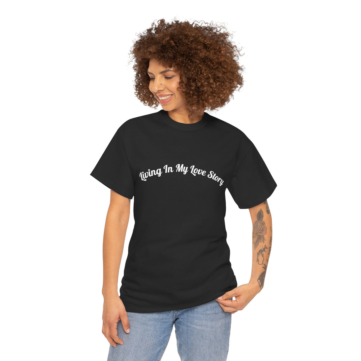 "Living In My Love Story" simple design tee