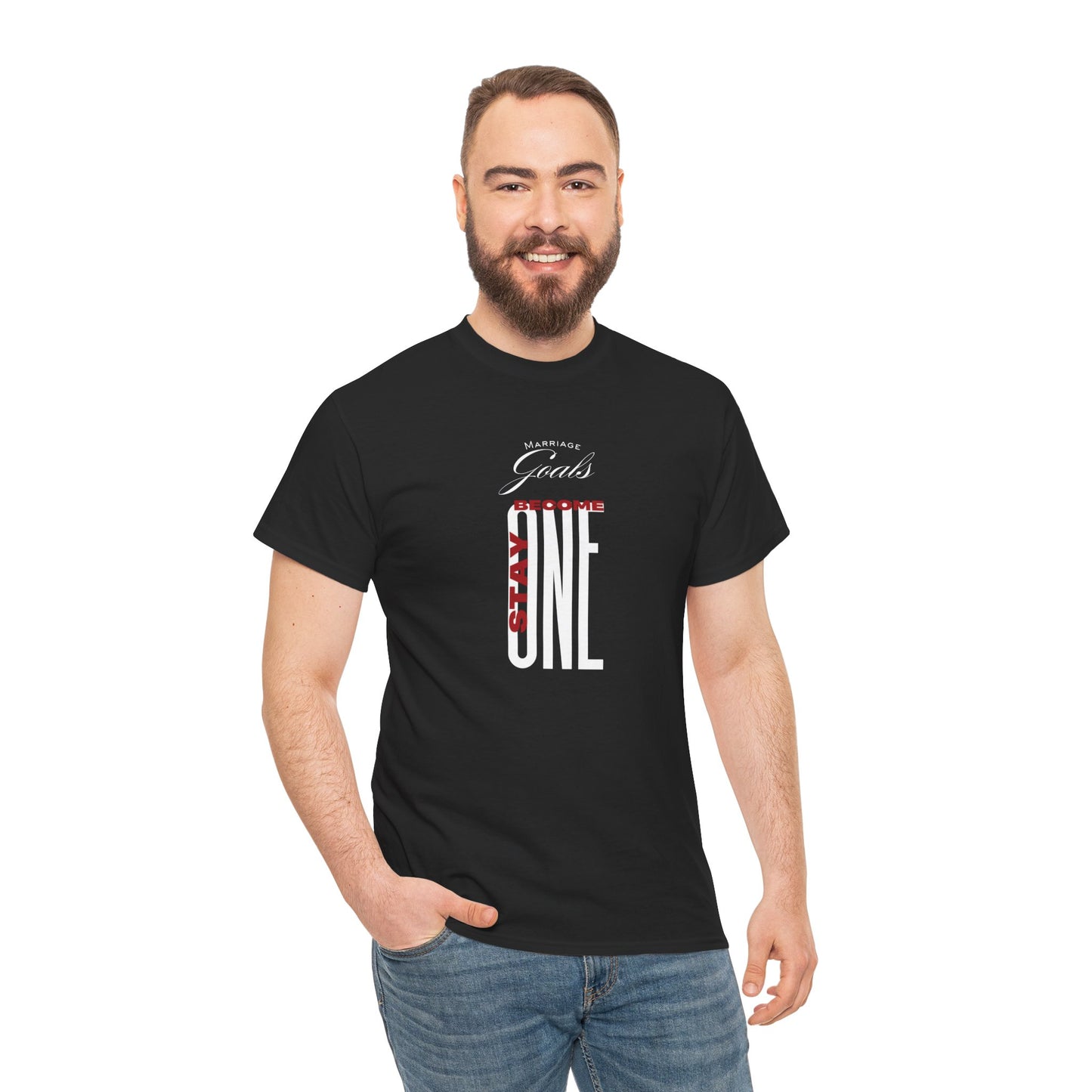 "Marriage Goals - Become One, Stay One" Heavy Cotton Tee